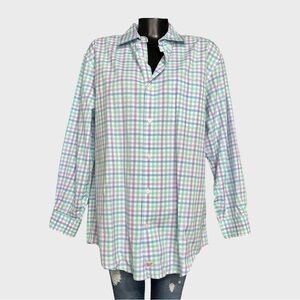 Vineyard Vines Classic Murray Mens Large Long Sleeve Button Plaid Shirt Pocket